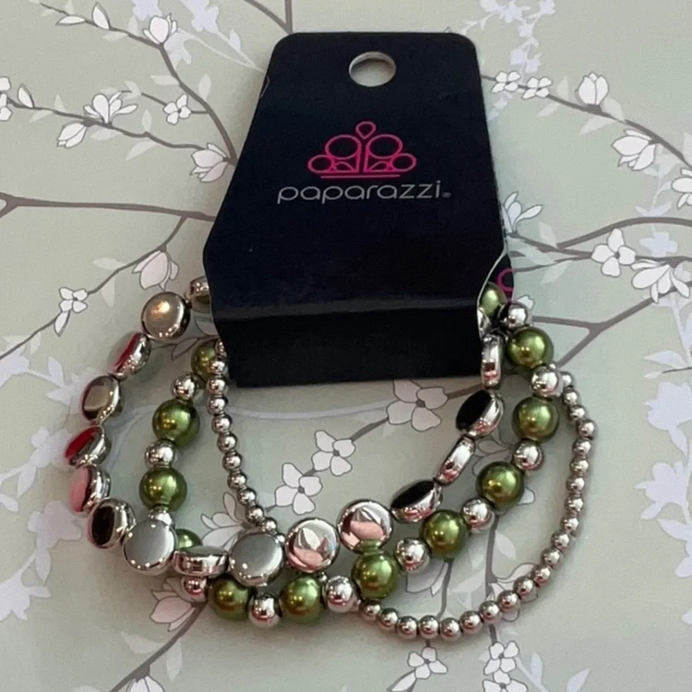 ❄️ Paparazzi | Green and Silver Beaded Bracelet Set Bohemian Beach